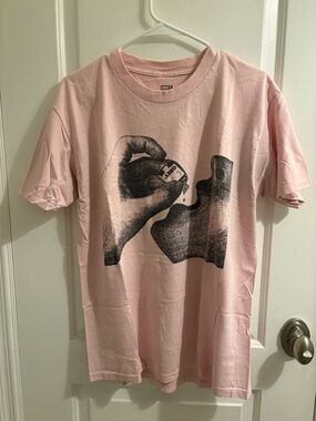 Obey Pale Pink Crewneck Tee with Black Logo
